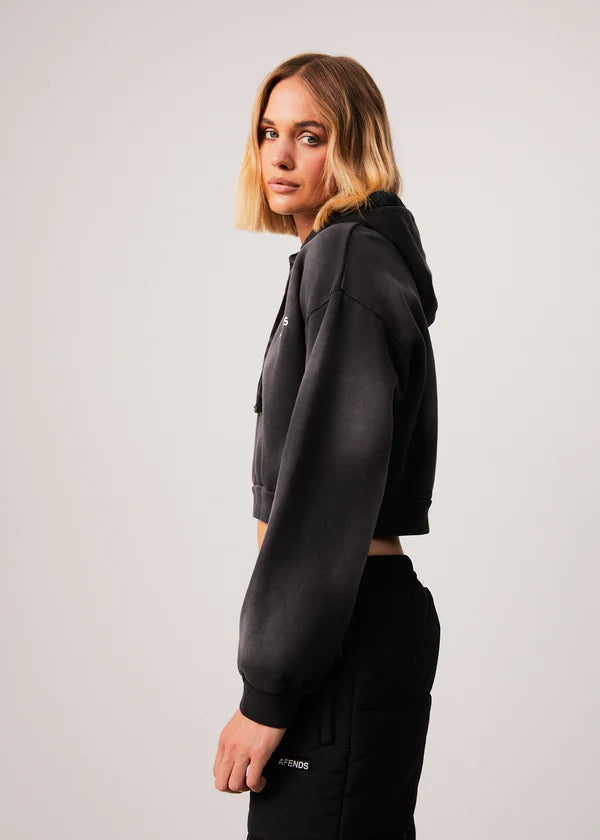 Boundless Recycled Cropped Pull On Hood - Black