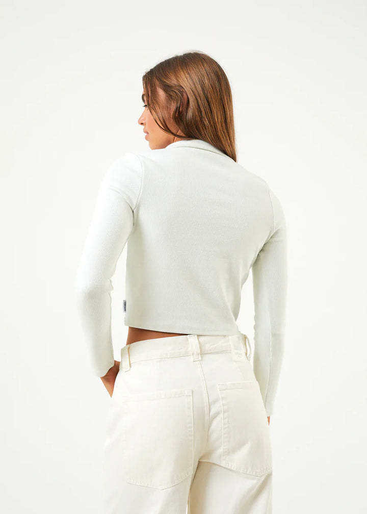 Eliza Hemp Ribbed Long Sleeve Shirt - Off White