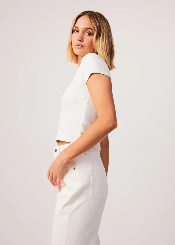 Faith Hemp Rib Fitted Tee - Off White