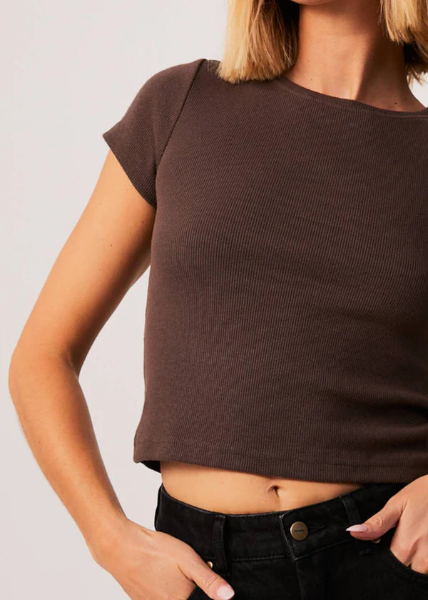 Faith Hemp Ribbed T-Shirt - Coffee