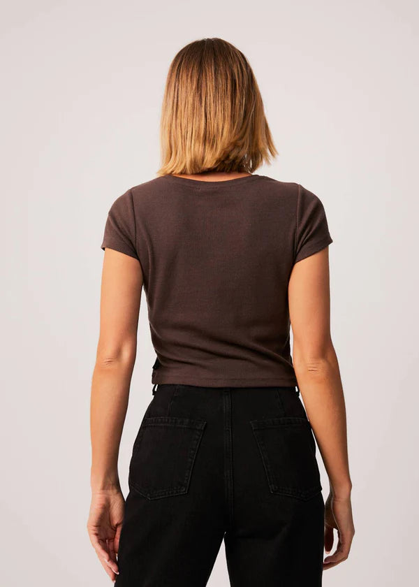 Faith Hemp Ribbed T-Shirt - Coffee