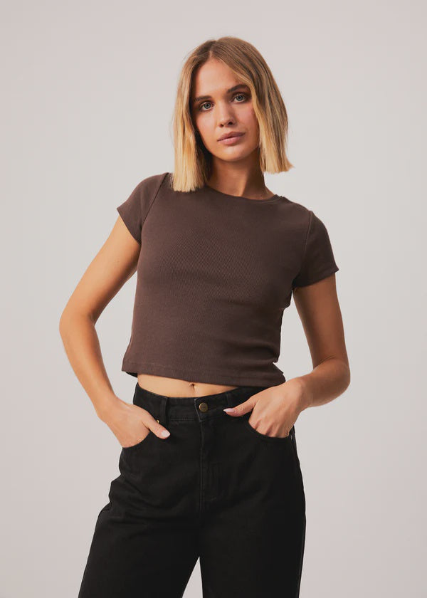 Faith Hemp Ribbed T-Shirt - Coffee