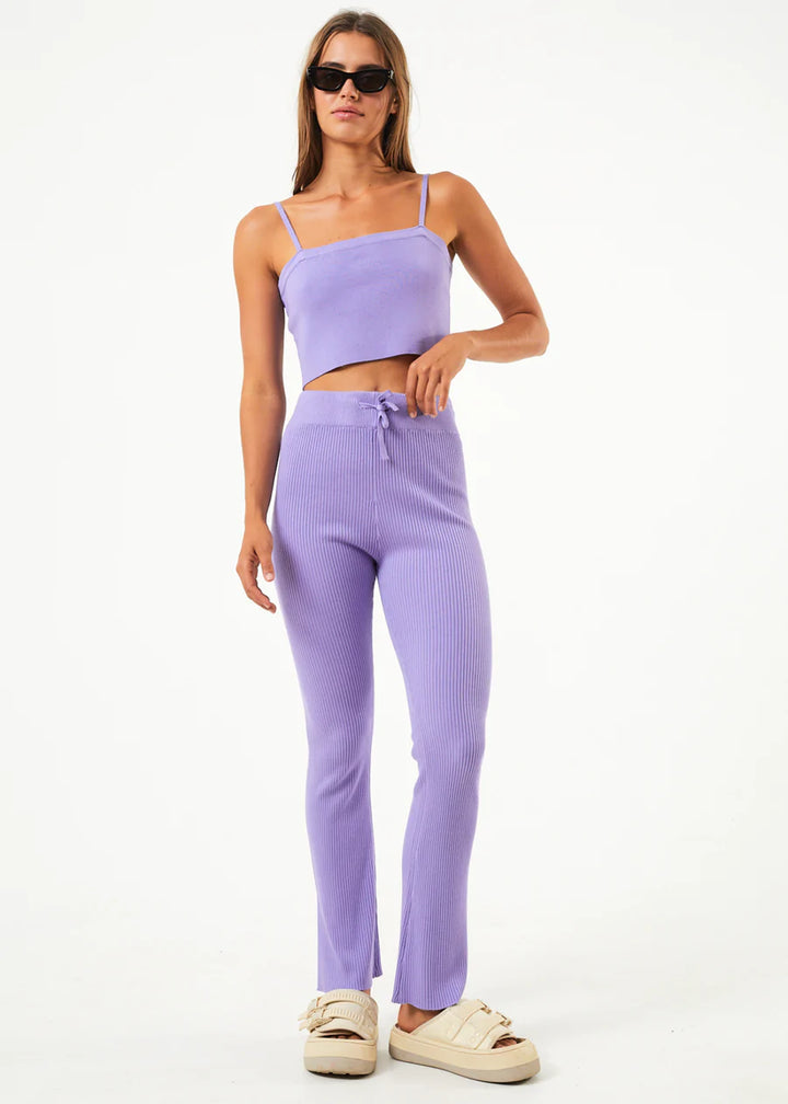 Lula Hemp Knit Cropped Top - Plum