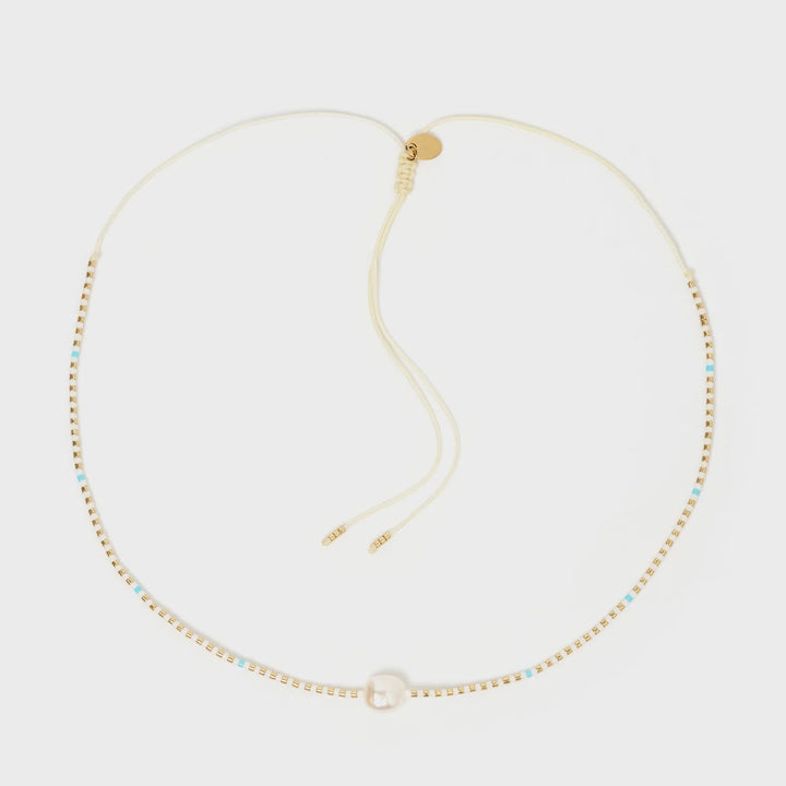 Charlotte Choker- White & Blue Turquoise