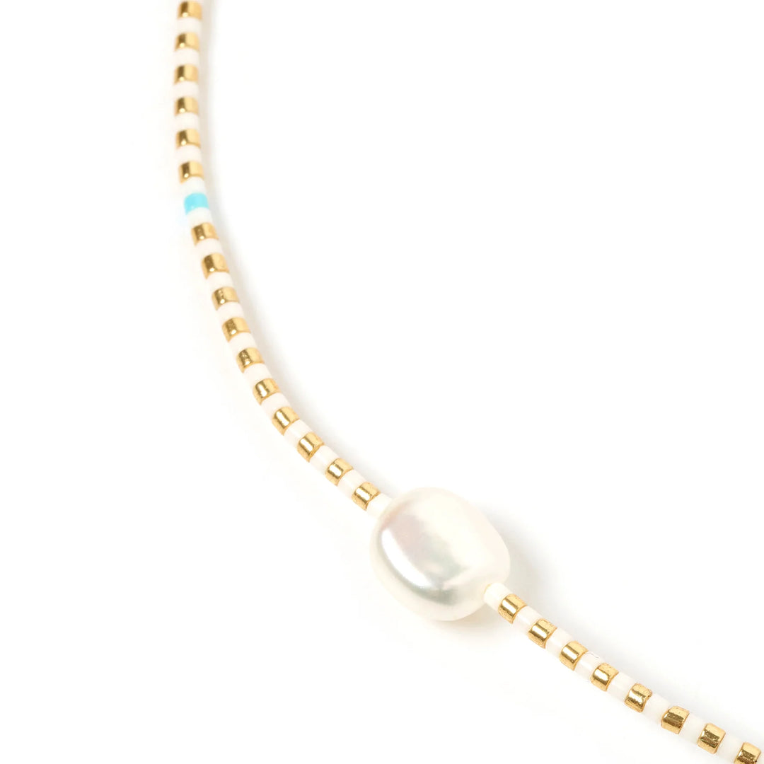 Charlotte Choker- White & Blue Turquoise