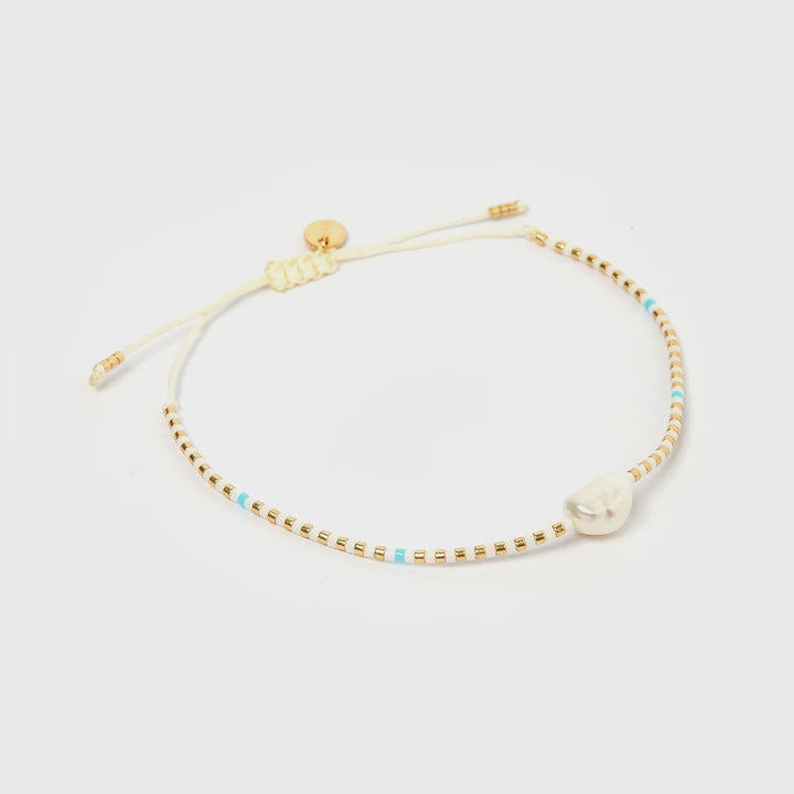 Charlotte Bracelet- White + Blue Turquoise