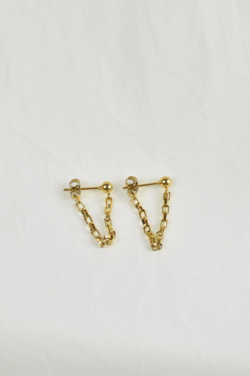 Braxton Chain Earrings - Stainless Steel Gold Plated