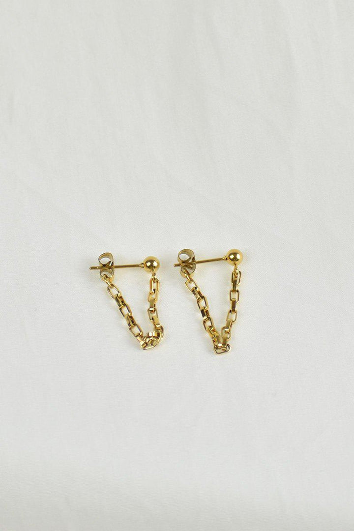 Braxton Chain Earrings - Stainless Steel Gold Plated