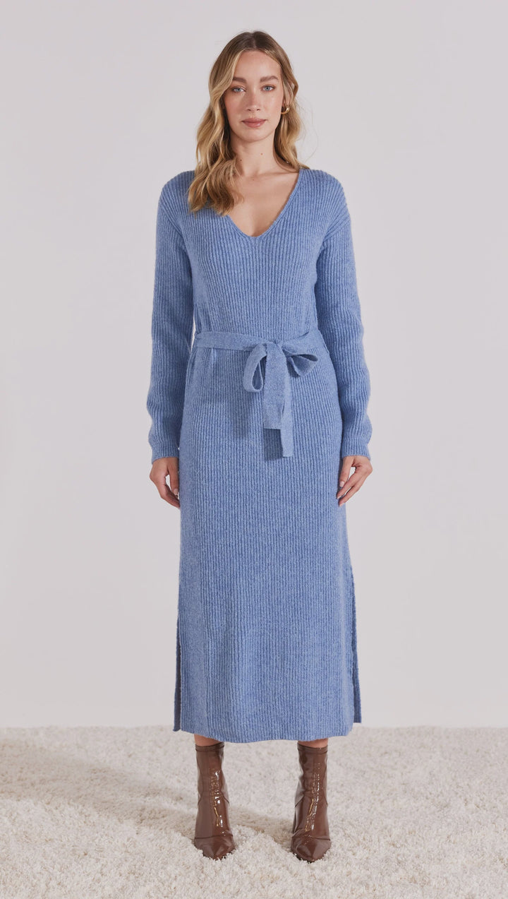 Brixton Knit Midi Dress - Blue