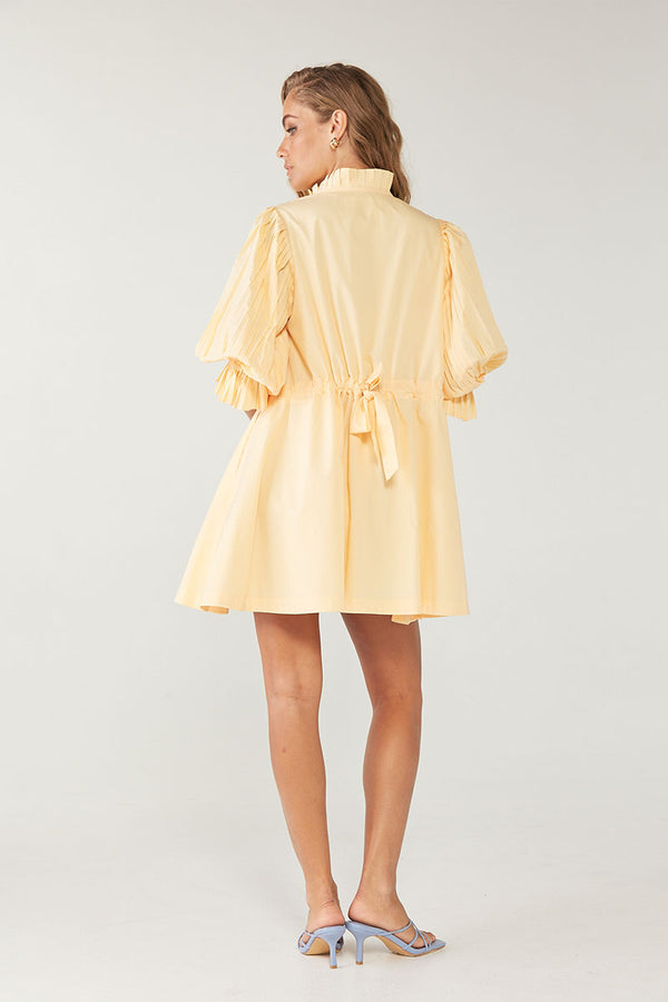focus pleat smock dress Sovere / Focus Smock Dress In Peach - Papaya