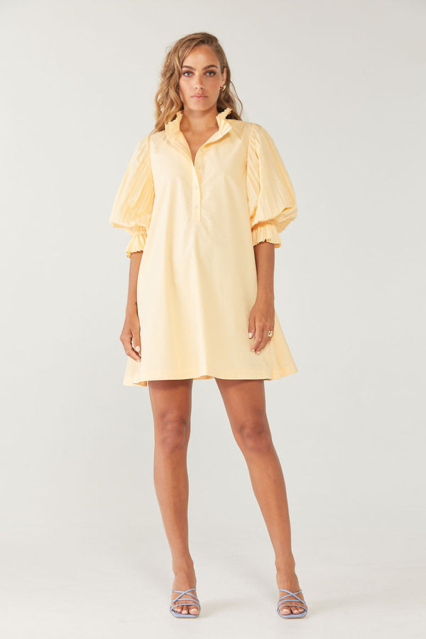 Focus Pleat Smock Dress - Butter