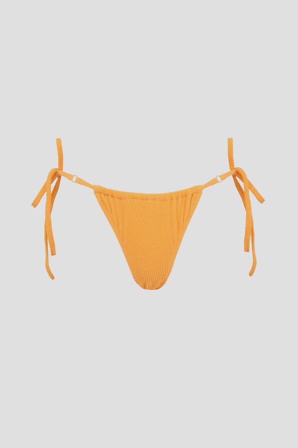 Isla Rib Gathered Hi Cut Pant - Apricot