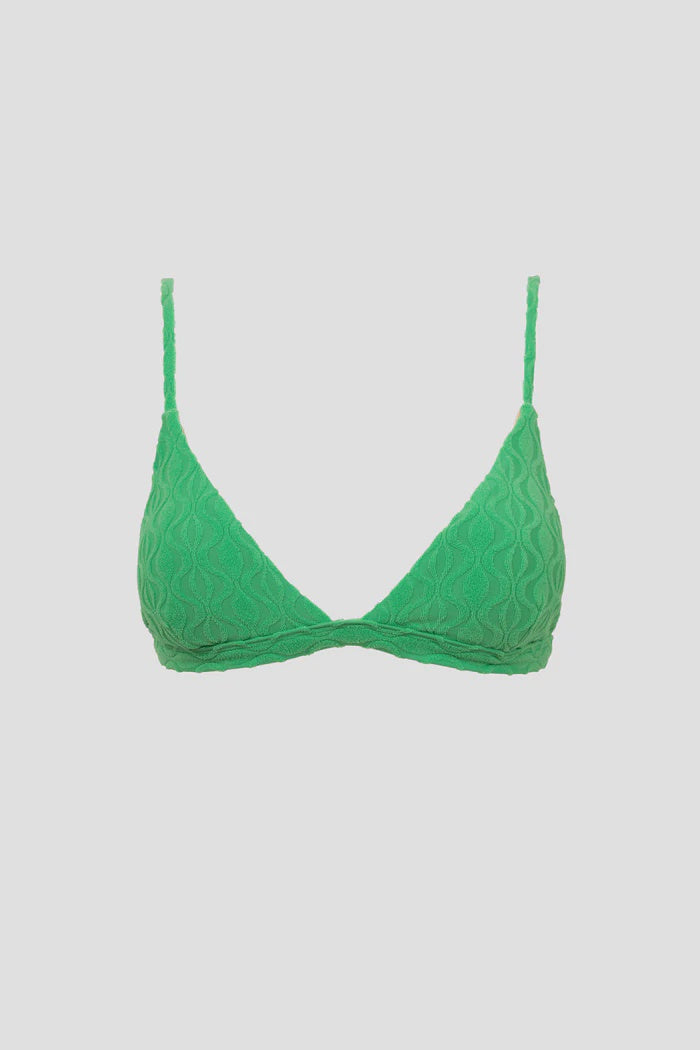 Ripple Terry Bralette Top - Green