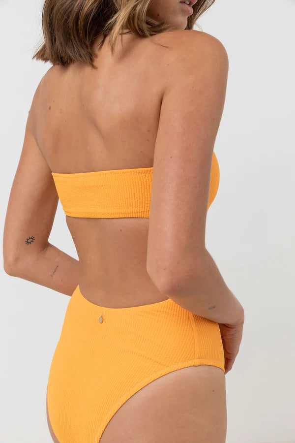 Isla Rib Strapless One Piece - Apricot