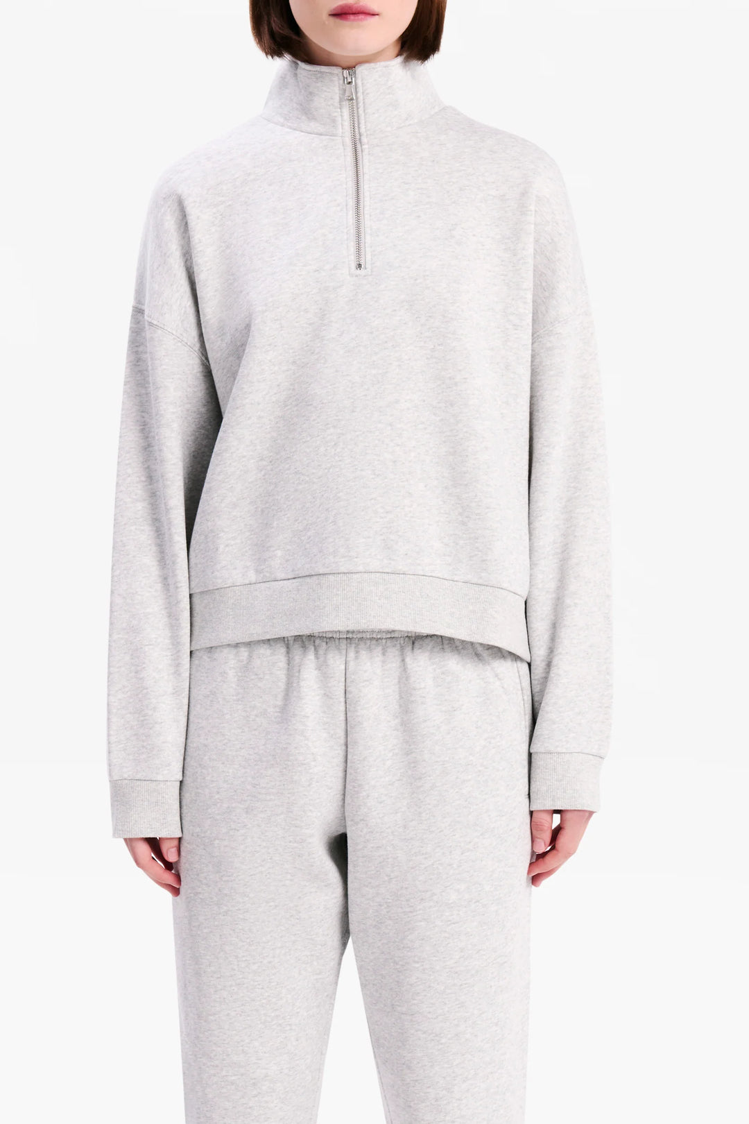 Carter Classic Front Zip Sweat - Grey Marle