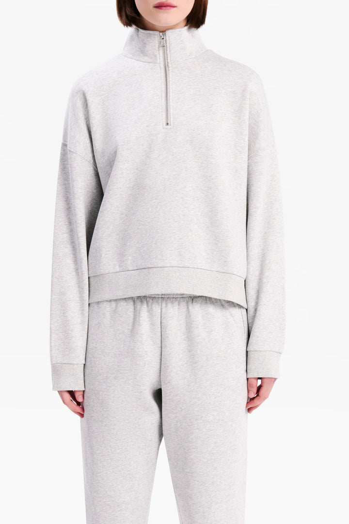 Carter Classic Front Zip Sweat - Grey Marle