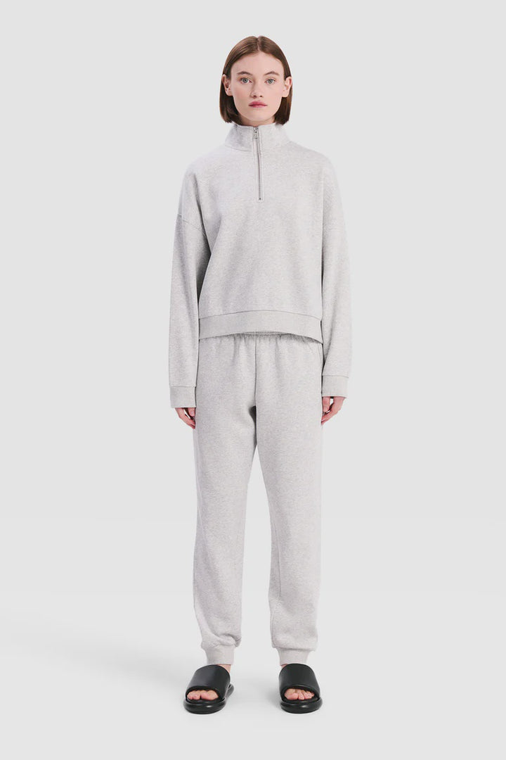 Carter Classic Front Zip Sweat - Grey Marle