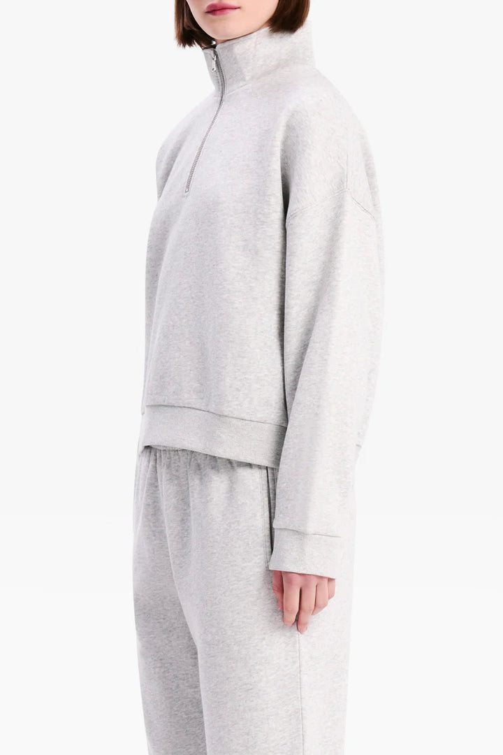 Carter Classic Front Zip Sweat - Grey Marle