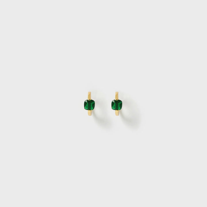 Cherrie Gold Earrings- Emerald