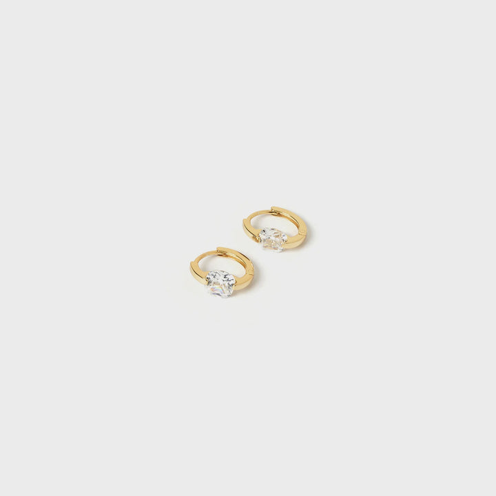 Cherrie Gold Earrings- Clear