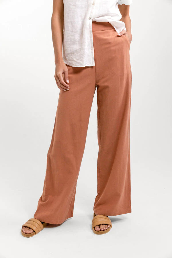 Classic Wide Leg Pant - Baked Clay