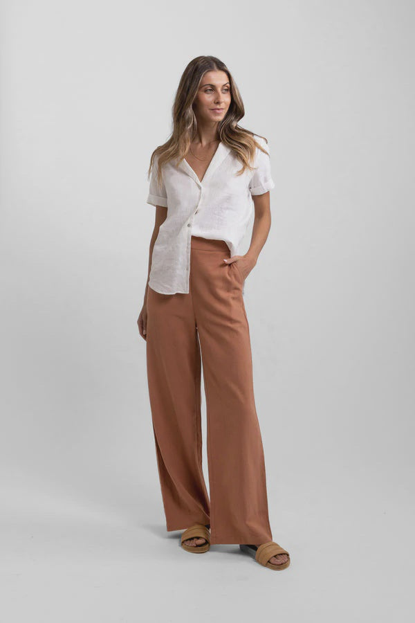 Classic Wide Leg Pant - Baked Clay