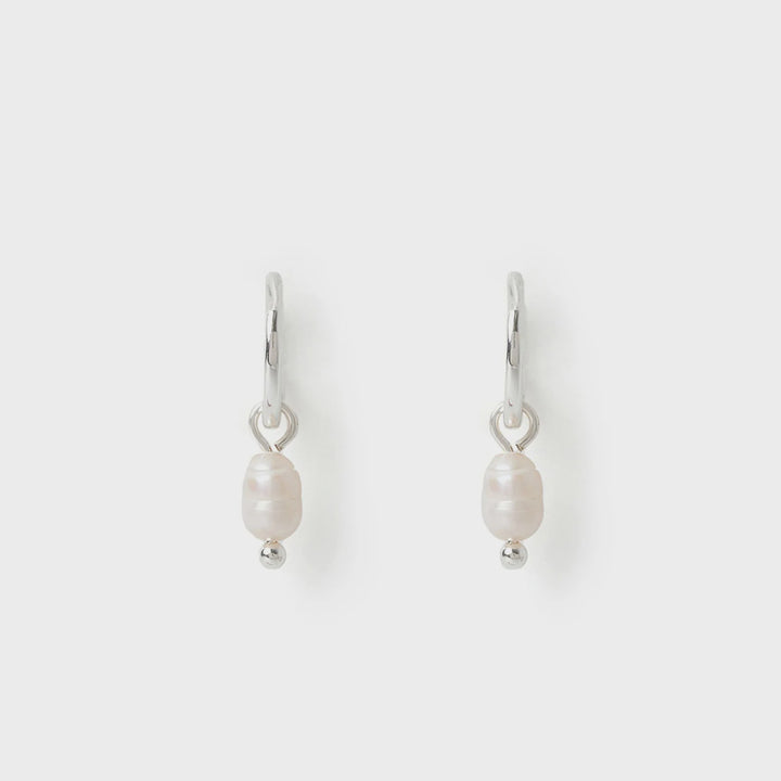 Arms Of Eve Cordelia Pearl Earrings- Silver
