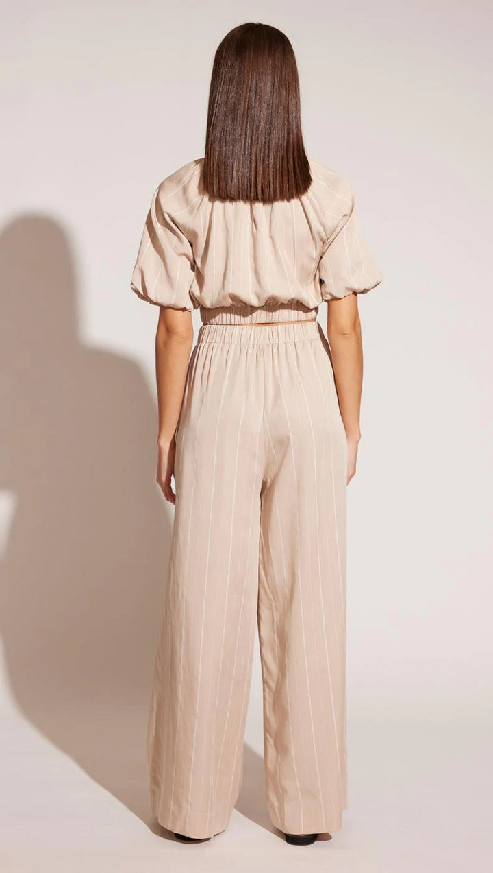 Cova Wide Leg Pants - White/Beige