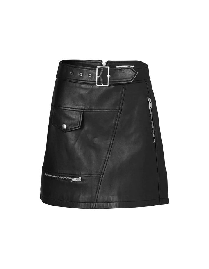 Grace Leather Mini Skirt - Black