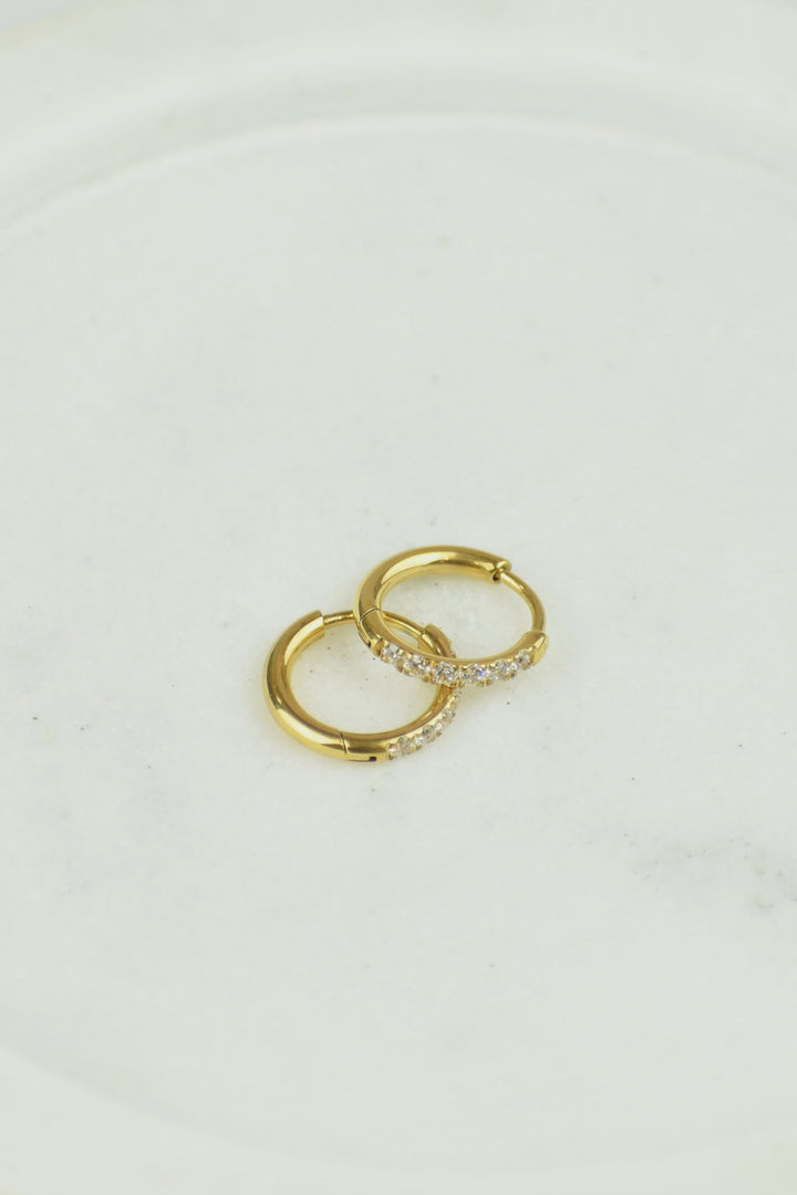 Alora Stainless Steel Clip Hoop Earring - Gold