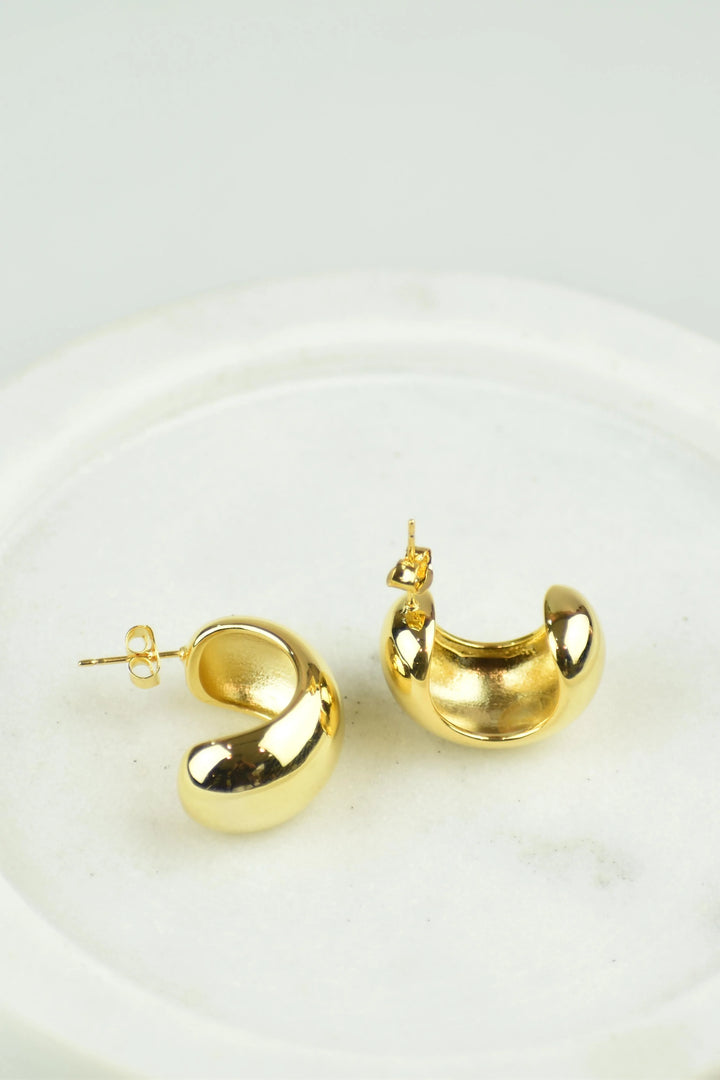 Haven C Shape Earrings - Gold