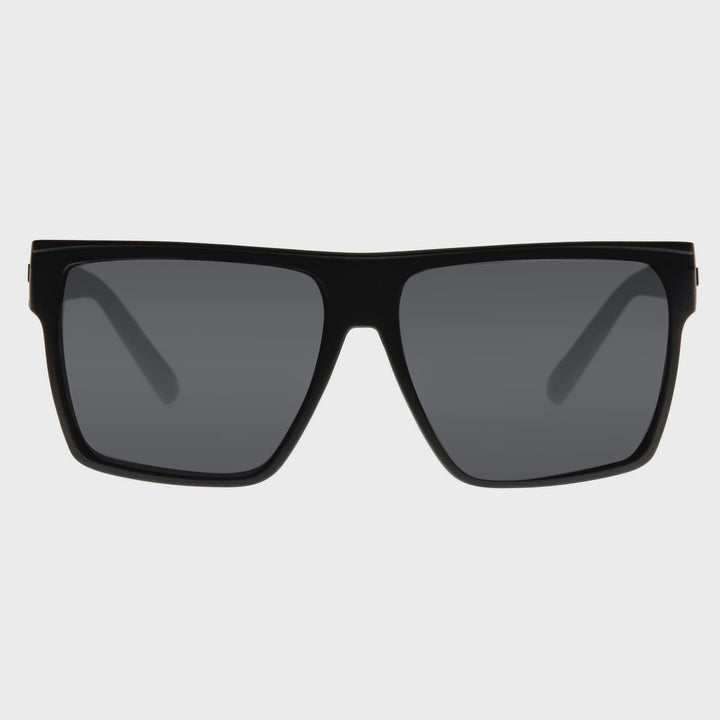 Le Specs Dirty Magic - Black Rubber Flash Mirror Polarized Sunglasses