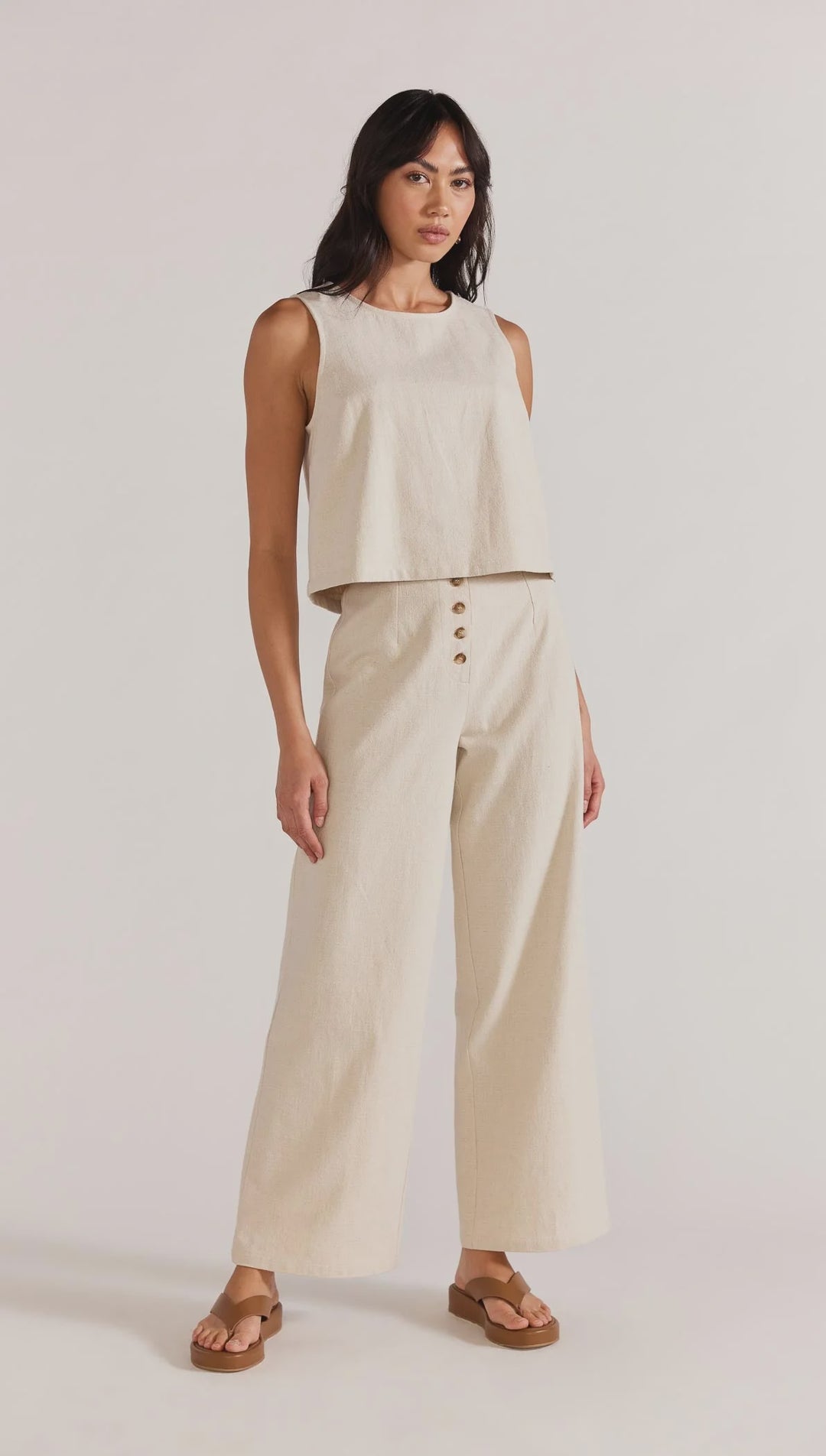 Staple The Label Ethos Top- Natural Marle