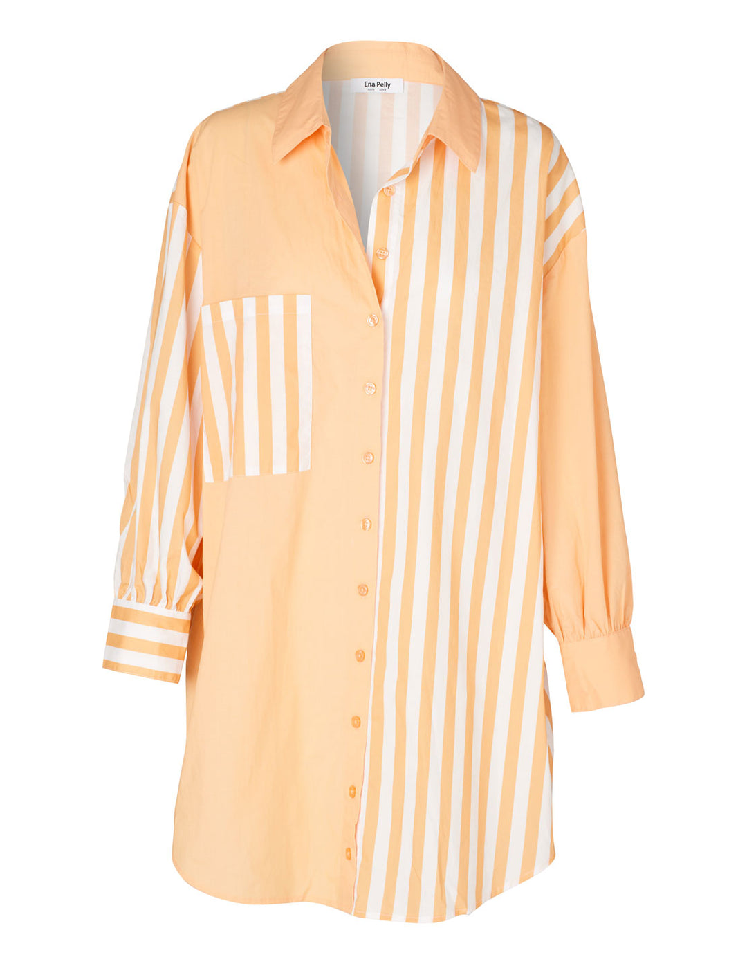 Bree Cotton Shirt Dress - Melon Stripe