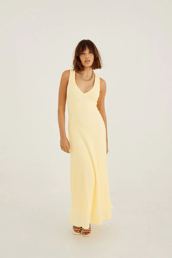 Frequency Midi Dress- Lemon Meringue