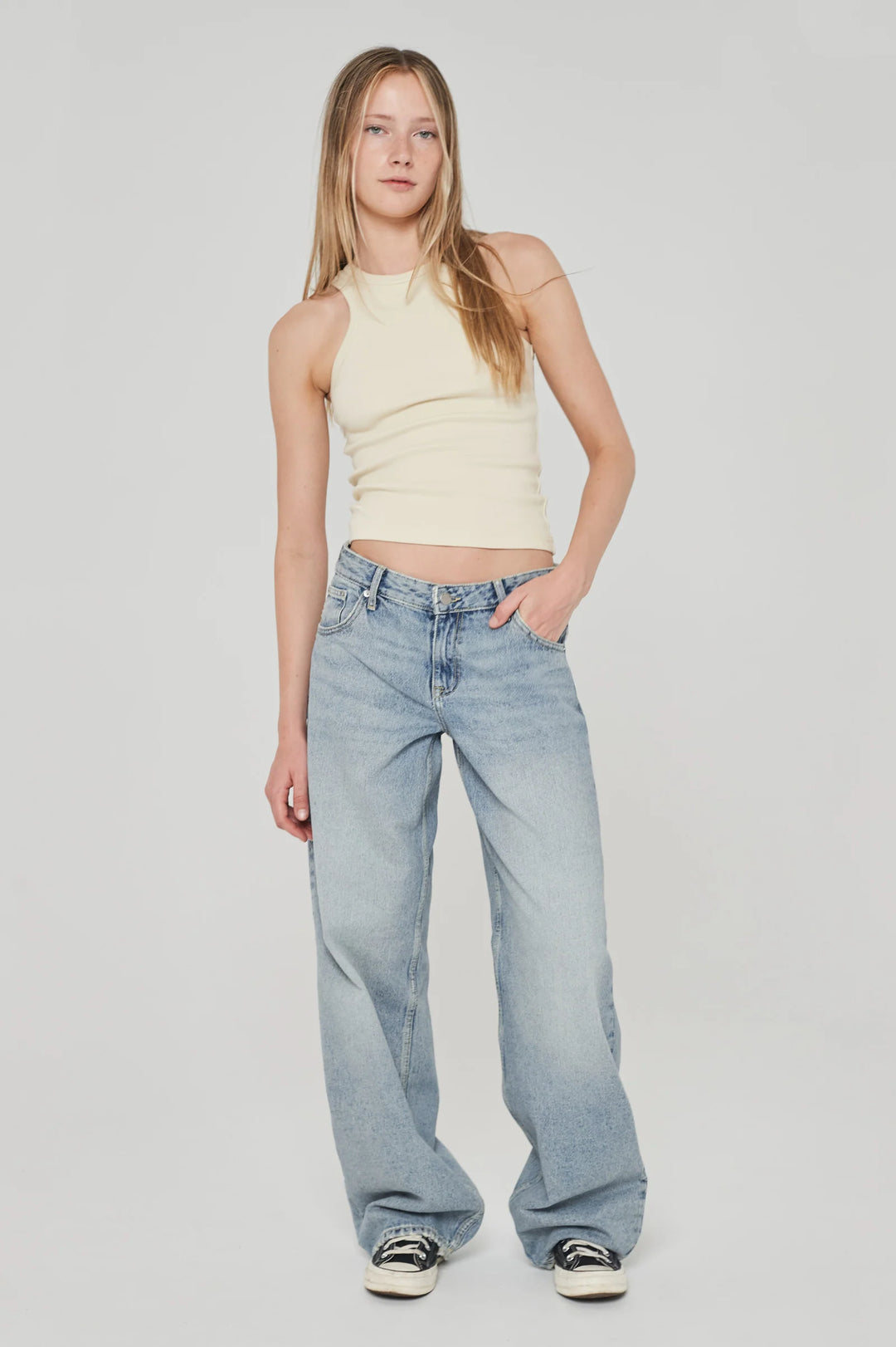 Dr Denim Hill Low Rise Jean - Drift Light Blue