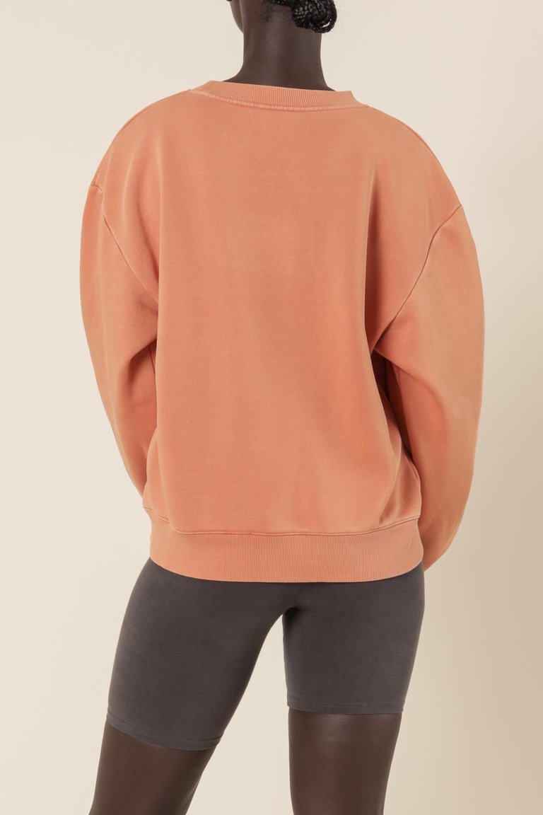 Nude Classics Slogan Sweat - Terracotta
