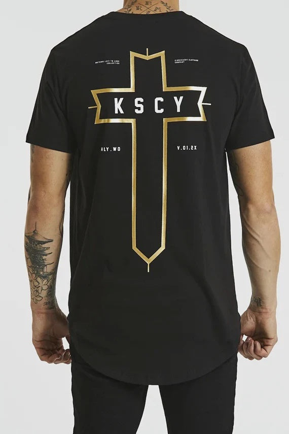 Nothing Left Dual Scoop Tee - Jet Black