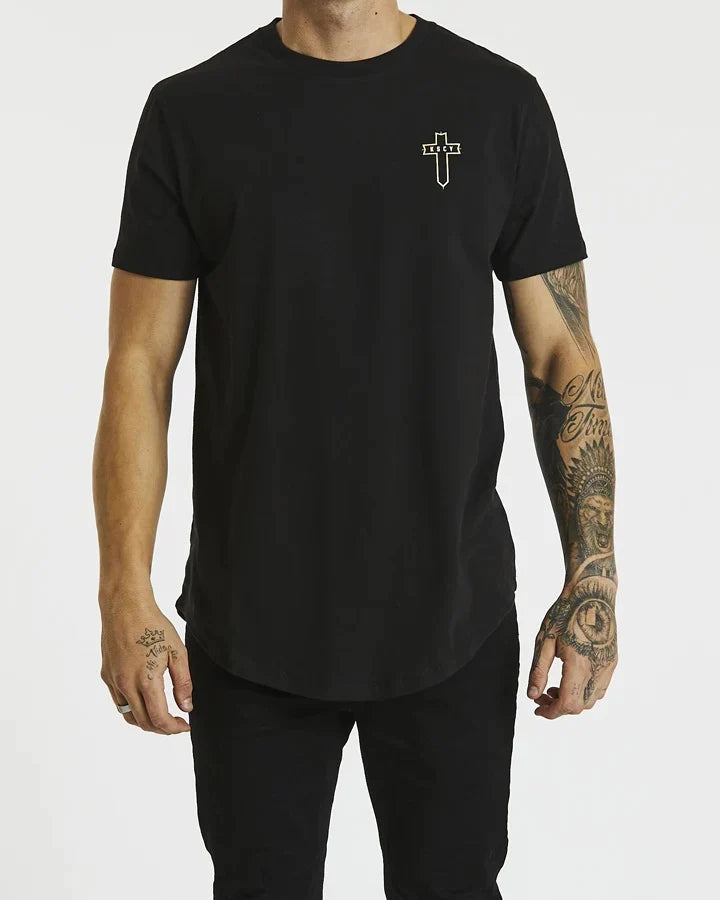 Nothing Left Dual Scoop Tee - Jet Black