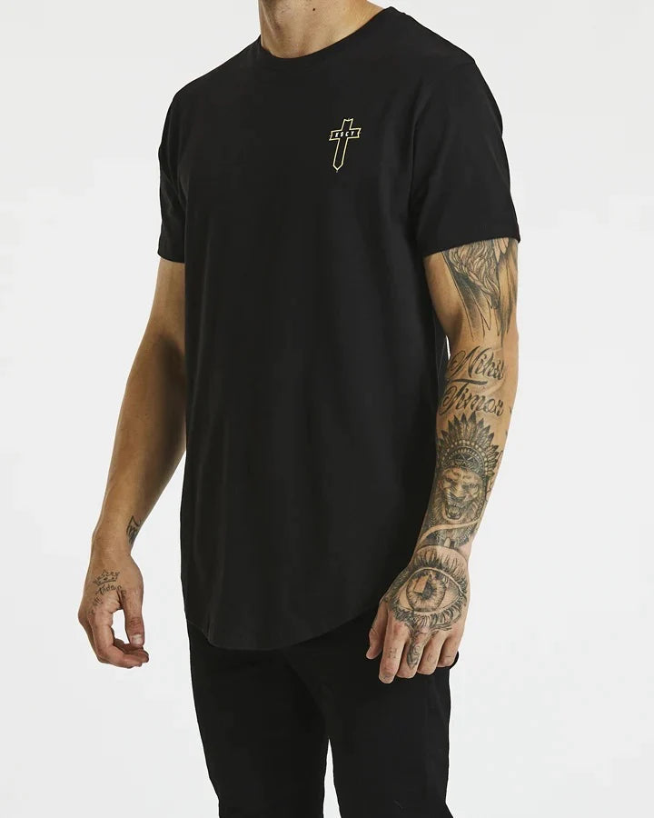 Nothing Left Dual Scoop Tee - Jet Black