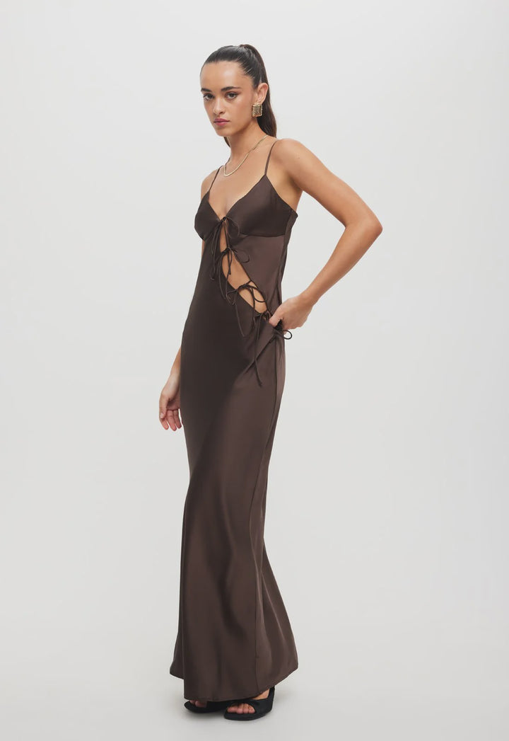 Lioness About A Girl Maxi Dress - Chocolate
