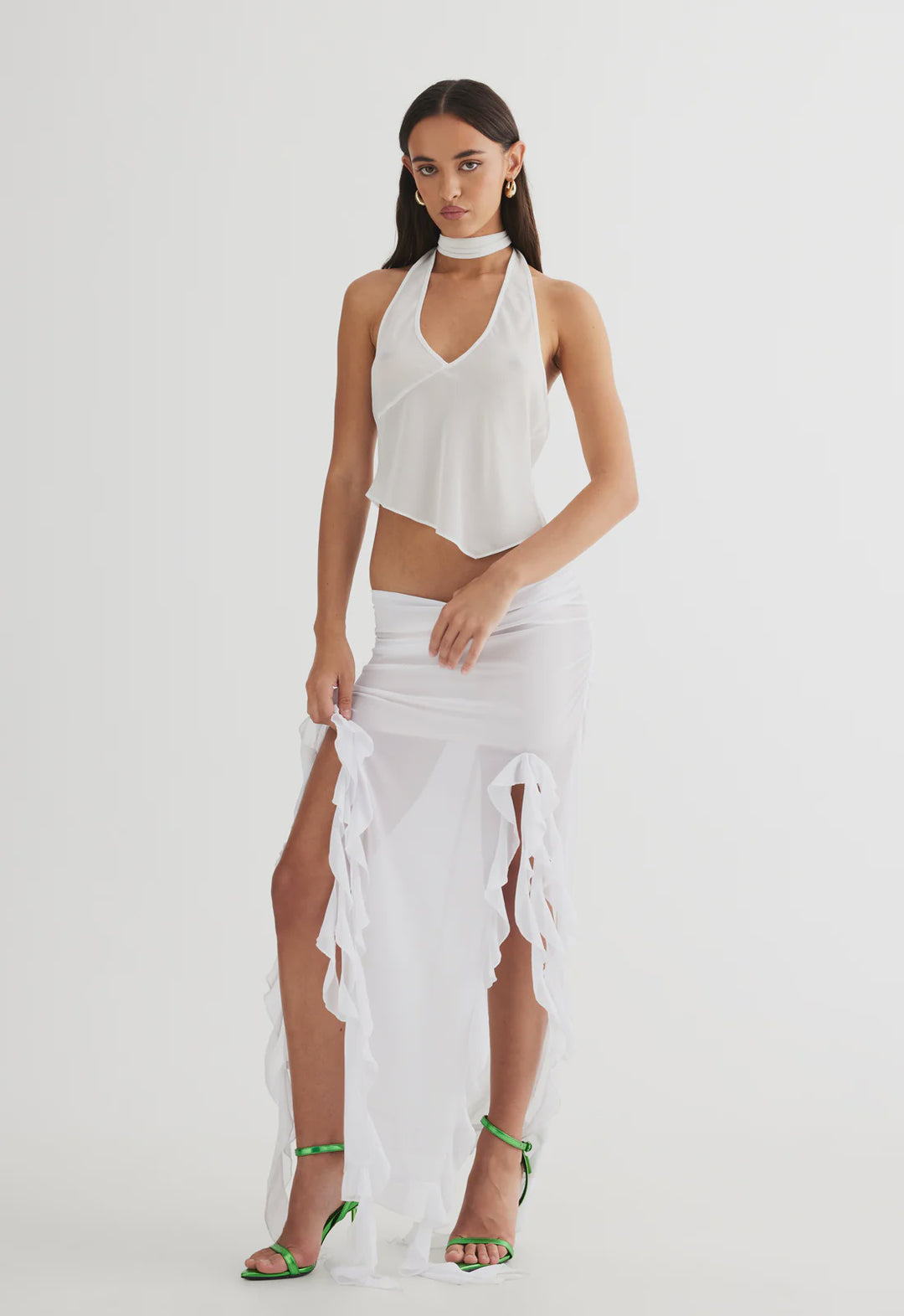 Lioness Rendezvous Halter Top- Porcelain