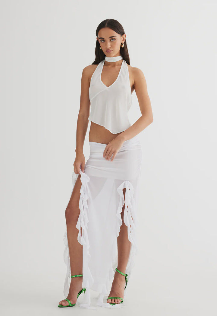 Lioness Rendezvous Halter Top- Porcelain