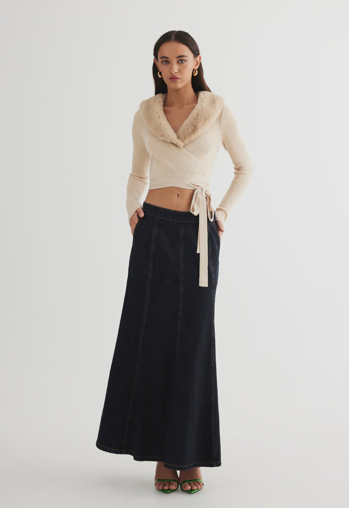 Lioness Off Duty Wrap Top- Beige