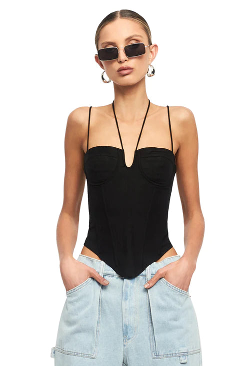 Del Gato Corset Top - Black