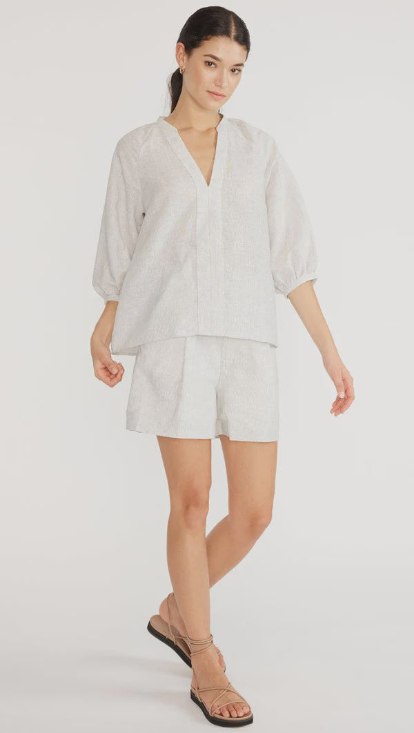 Lune Linen Blouse - Stripe