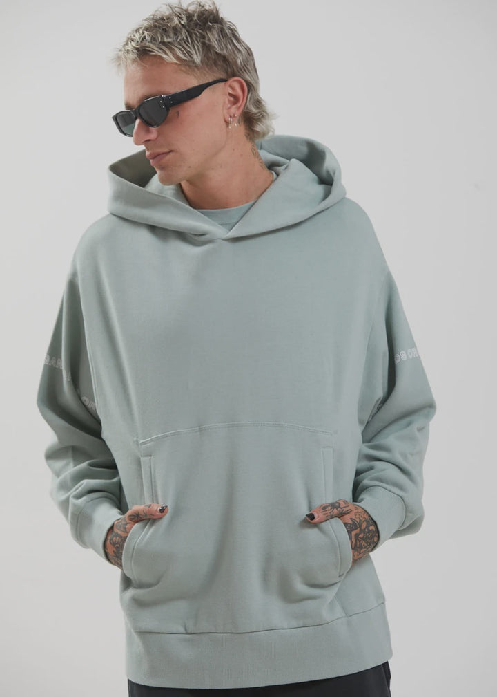 Boundary Unisex Organic Pull On Hood - Smoke Green
