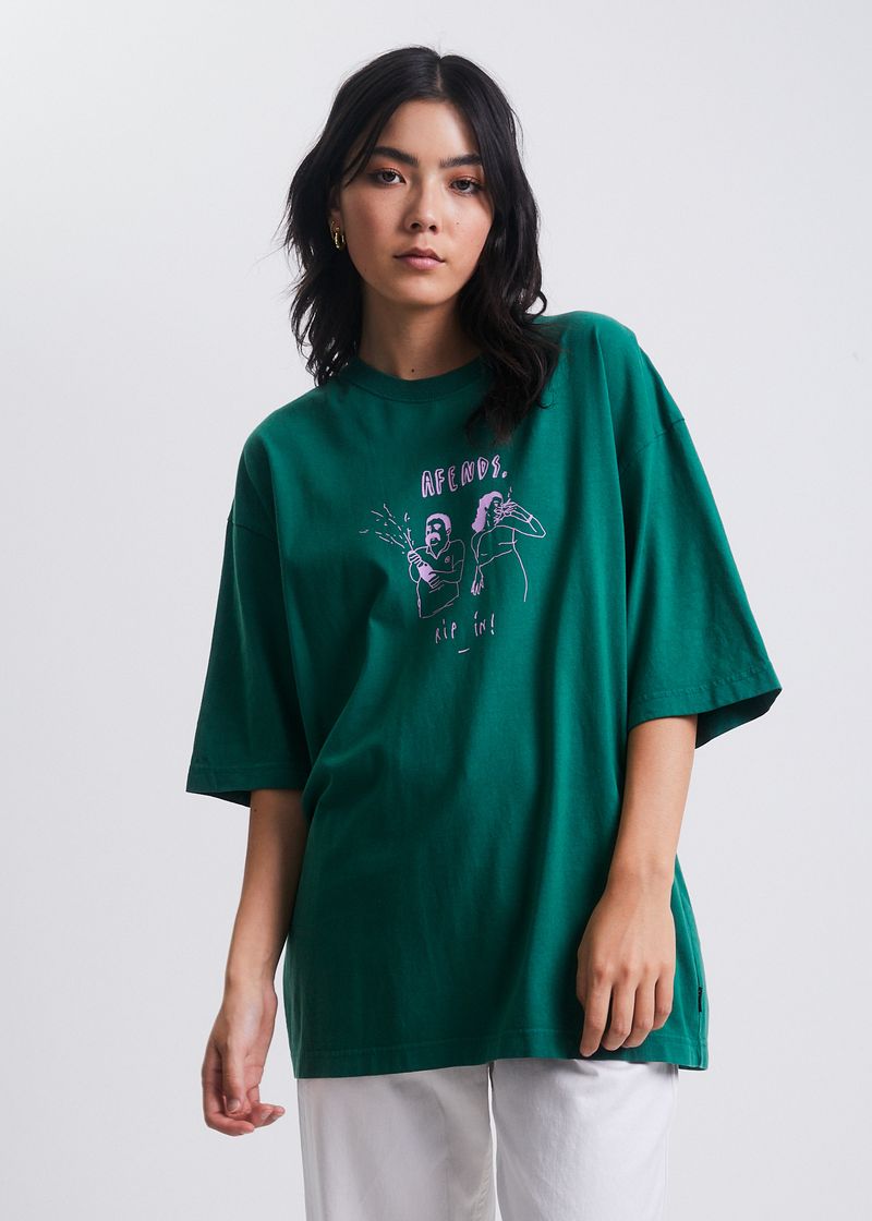 RIP in Unisex Recycled Oversized Tee- Forest