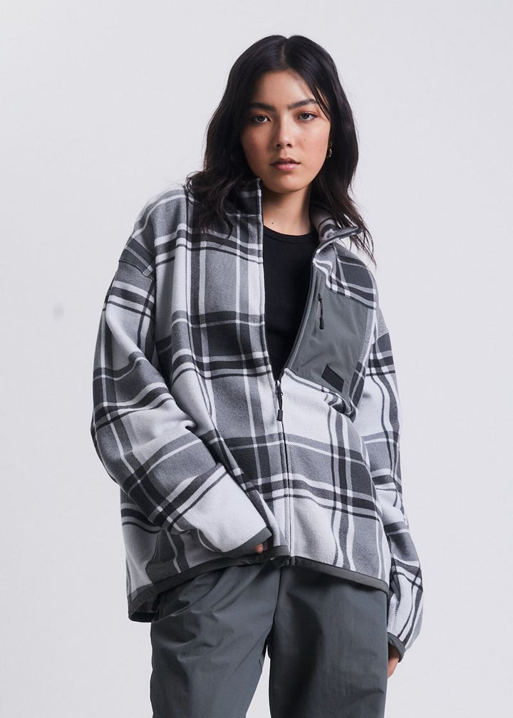 Sybil Unisex Recycled Zip Through Crew- Jungle Green