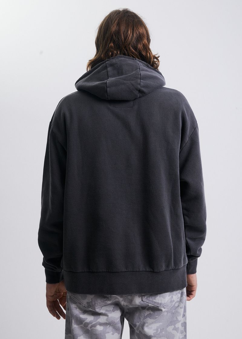 Transit Recycled Pull On Hood- Charcoal